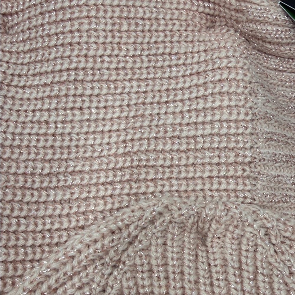Kate Spade Blush Pink Metallic Rib Scarf & Hat Set - Picture 3 of 7